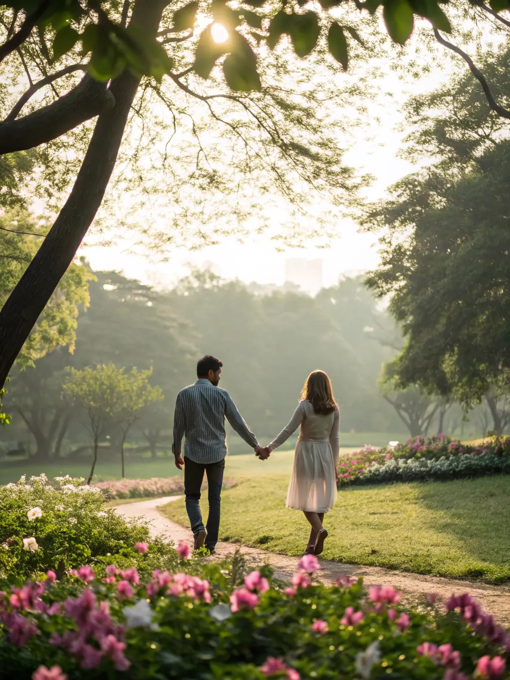 An image of a happy elderly couple enjoying their retirement in a peaceful park setting, symbolizing the benefits of individual retirement insurance from AdSigorta.